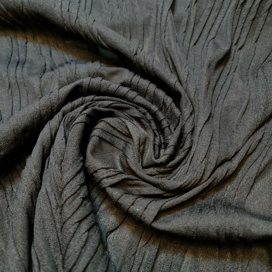 Ribbed Stretch Jersey Fabric – 58" Wide Viscose Polyester Spandex Blend – 4-Way Stretch Dress & Craft Material by the Metre  Black Tramline #2