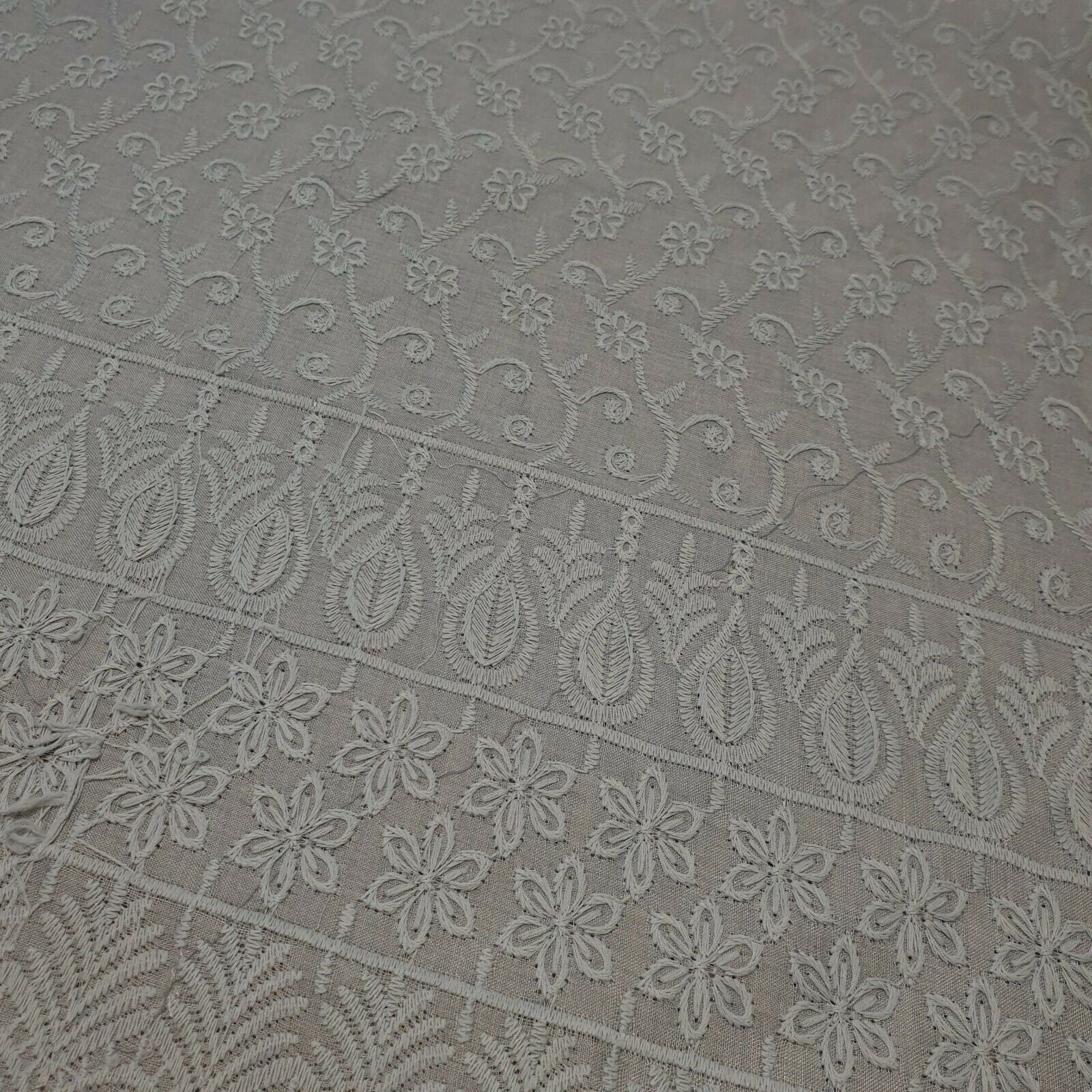100% Cotton Lawn Broderie Anglaise Schiffli Embroidery Fabric – 44
