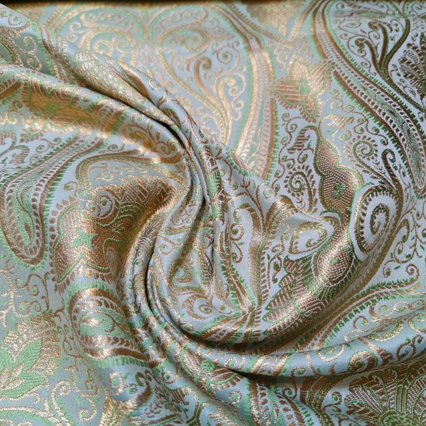 Ornamental Paisley Indian Banarasi Brocade Fabric – 44" Wide Luxurious Decorative Jacquard Material