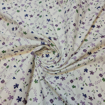 Clearance 100% Cotton Baby Ivory Leopard Ditsy Floral Dress Craft Material Meter