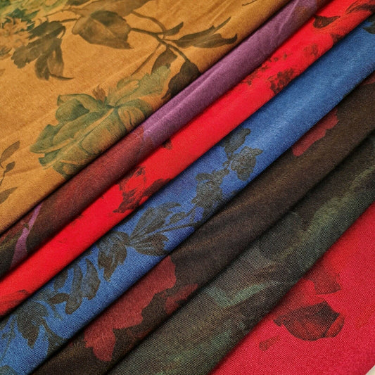 Printed ITY Jersey Fabric – 58" Wide Nylon Lycra 4-Way Stretch Spandex for Dresses & Swimwear