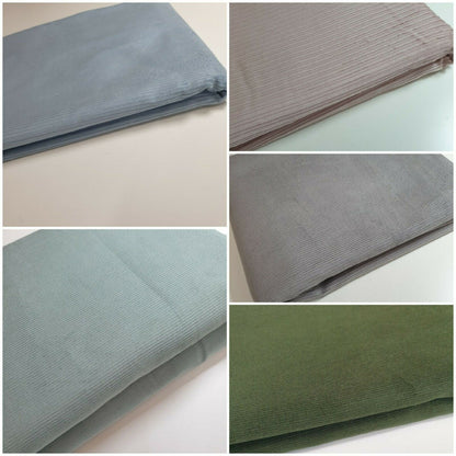 Italian 100% Cotton Velvet Corduroy Fabric – 58" Wide Plain & Printed Jumbo / Needle Cord for Upholstery & Dressmaking