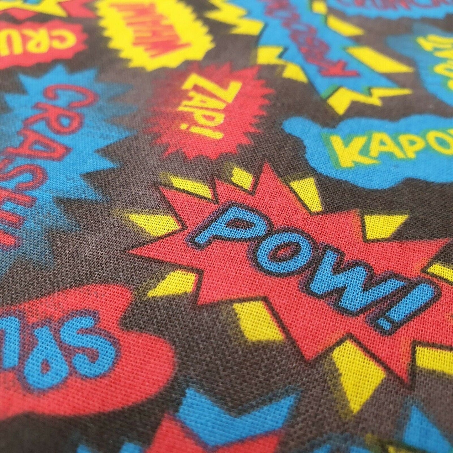 Superhero Comic POW Polycotton Fabric – 44" Wide Kids Costume & Craft Material