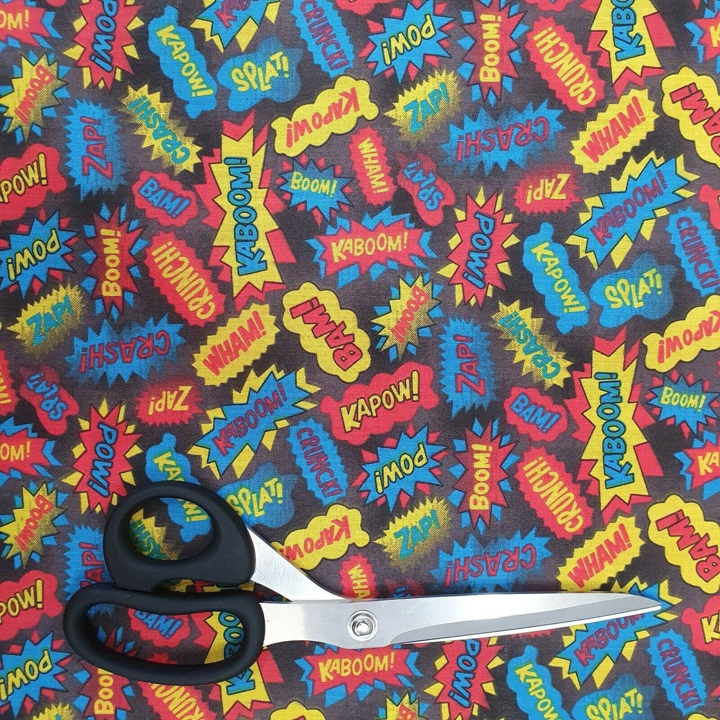 Superhero Comic POW Polycotton Fabric – 44" Wide Kids Costume & Craft Material