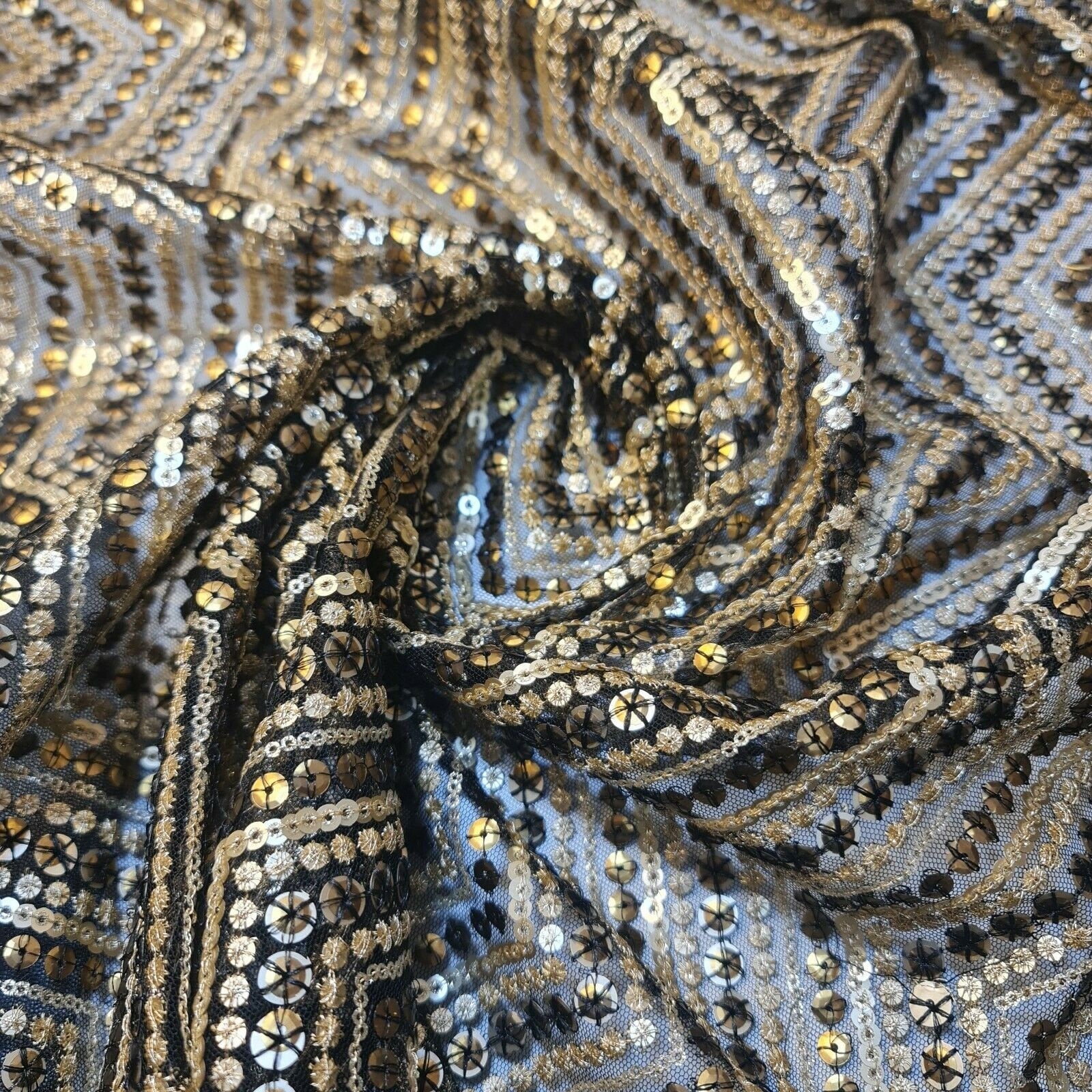 Sabyasachi Non-Stretch Net Mesh Fabric – 44