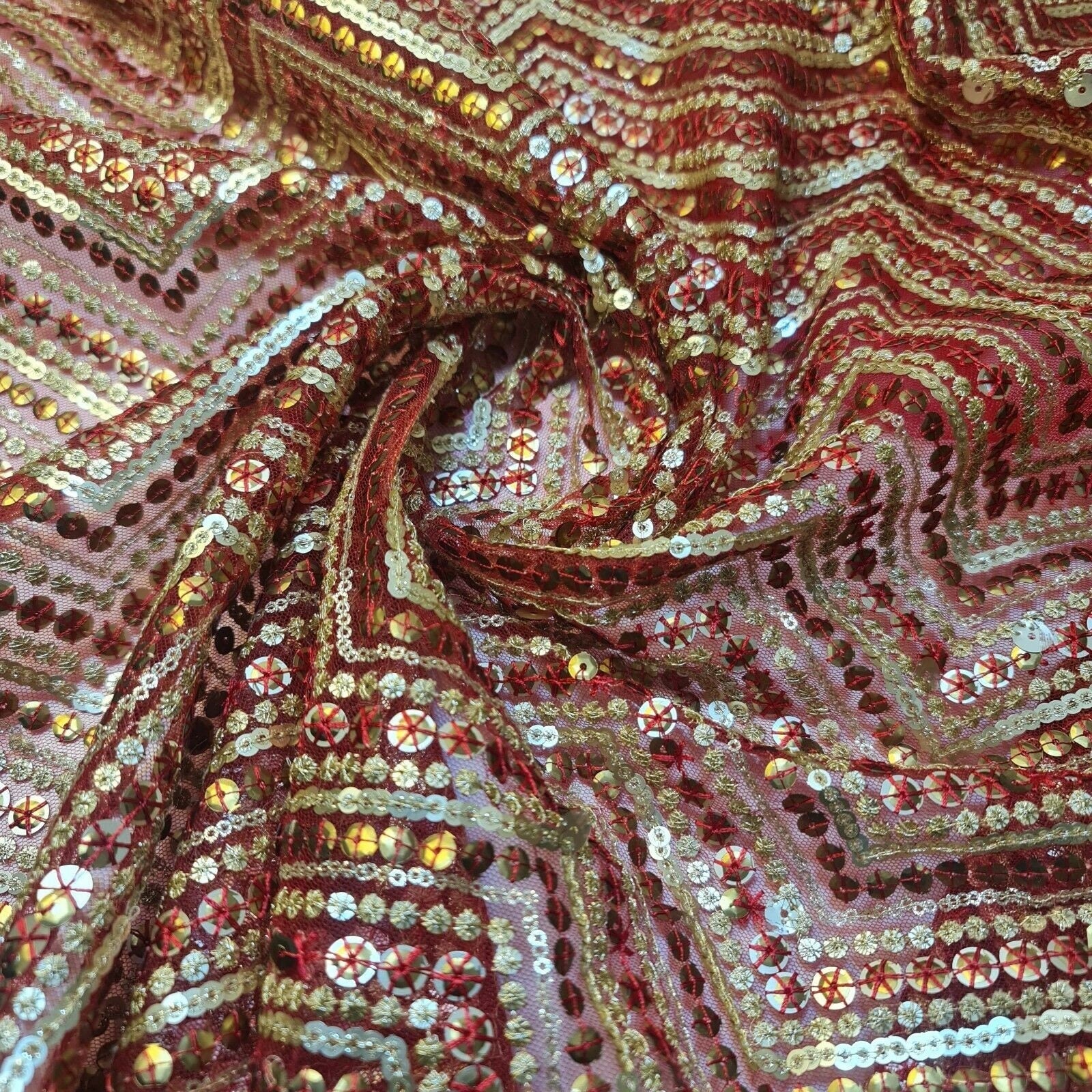 Sabyasachi Non-Stretch Net Mesh Fabric – 44