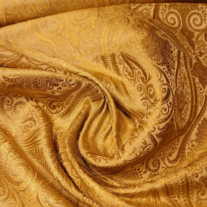 Ornamental Paisley Indian Banarasi Brocade Fabric – 44" Wide Luxurious Decorative Jacquard Material