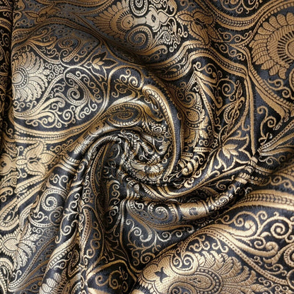 Ornamental Paisley Indian Banarasi Brocade Fabric – 44" Wide Luxurious Decorative Jacquard Material