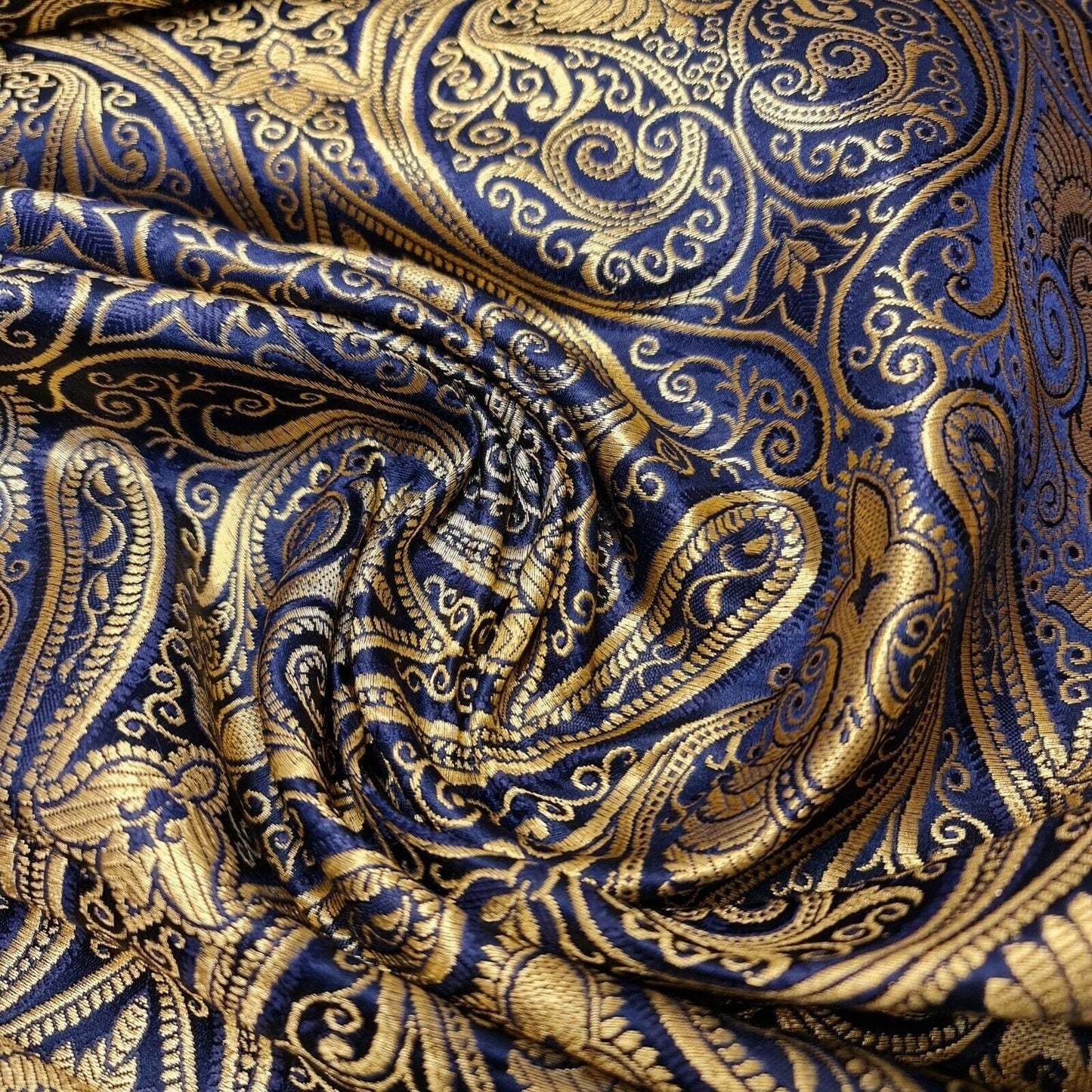 Ornamental Paisley Indian Banarasi Brocade Fabric – 44" Wide Luxurious Decorative Jacquard Material
