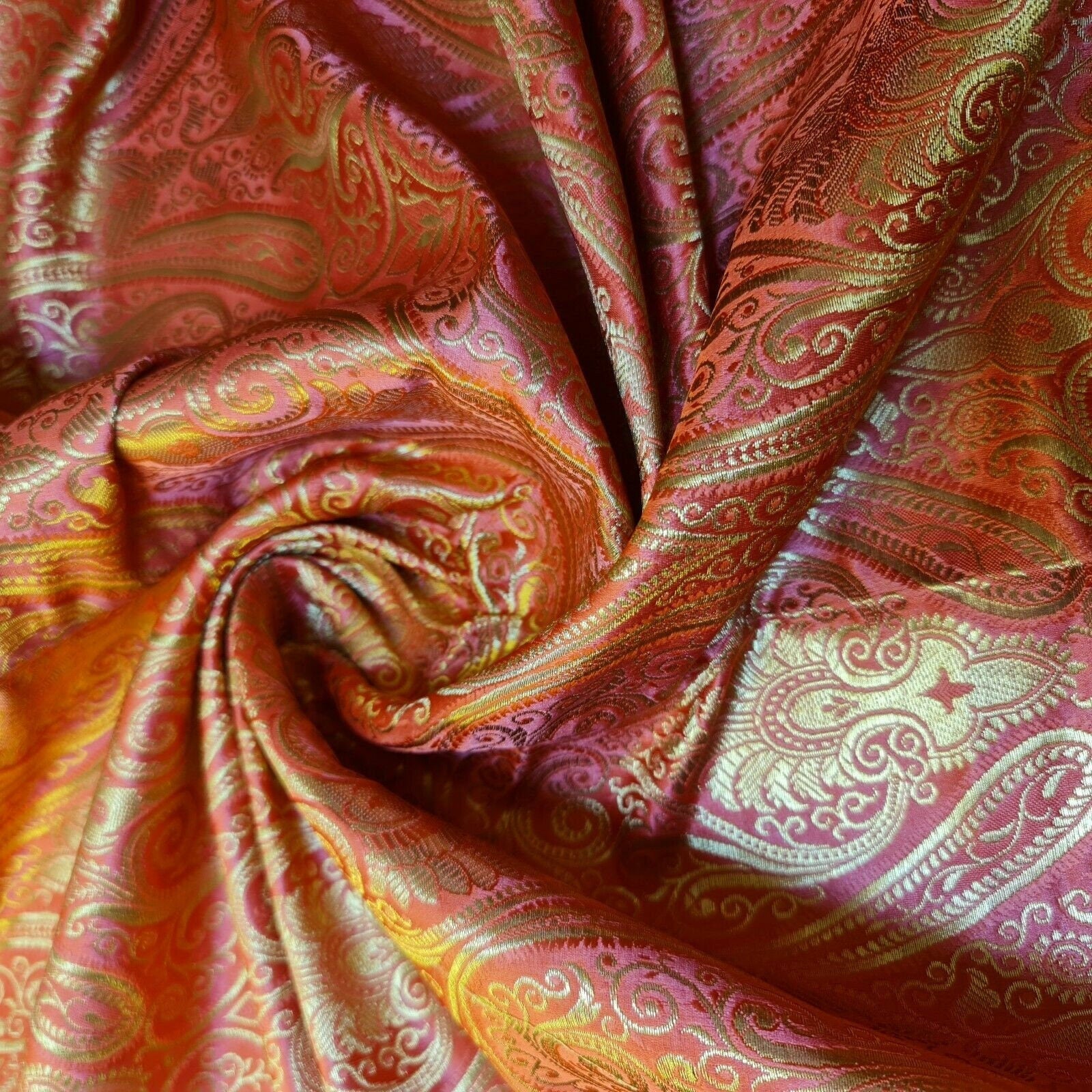 Ornamental Paisley Indian Banarasi Brocade Fabric – 44
