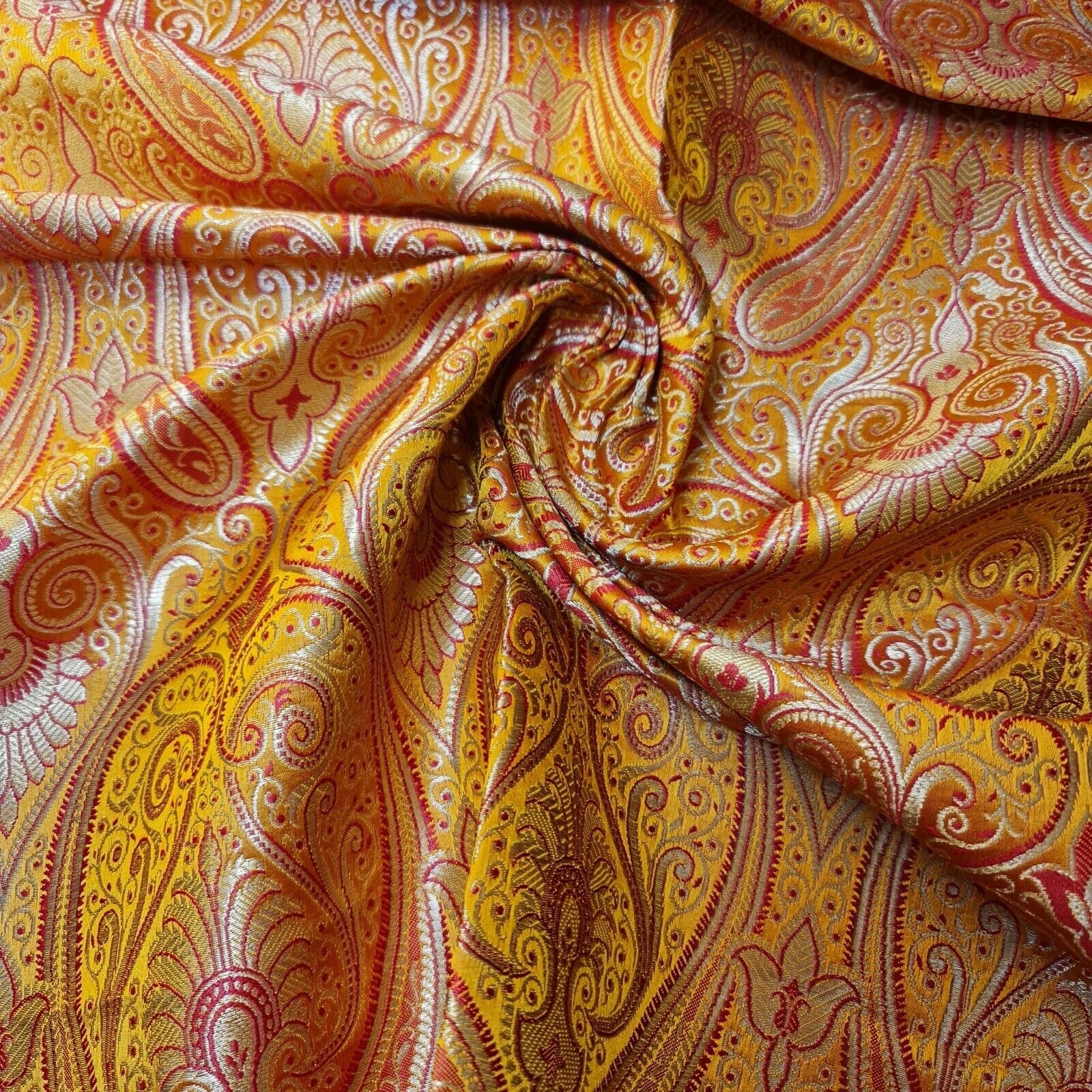 Ornamental Paisley Indian Banarasi Brocade Fabric – 44