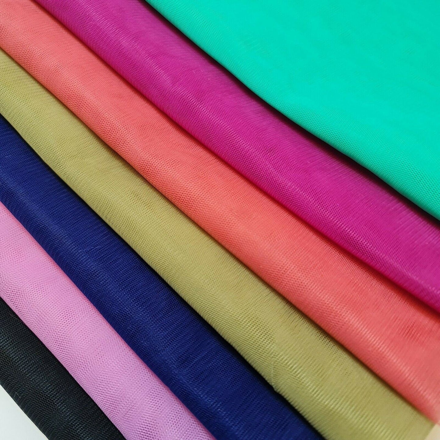 Premium Power Net Fabric – 58" Wide 2-Way Stretch Mesh Sheer Lining & Dress Material