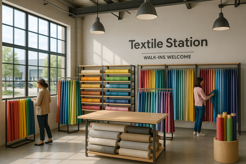 Located in the heart of Slough, our bright and welcoming showroom is designed for discovery. Whether you’re browsing for ideas or sourcing fabric for a major project, we’re here for you — no appointment necessary.📍 Textile Station Unit 15D, Slough Business Park94 Farnham Rd, Slough SL1 3FQ🕒 Showroom Opening Hours Monday to Friday — 9:30 AM to 6:30 PM Saturday -10.00 AM to 2.00 PM✂️ Walk-ins Welcome
