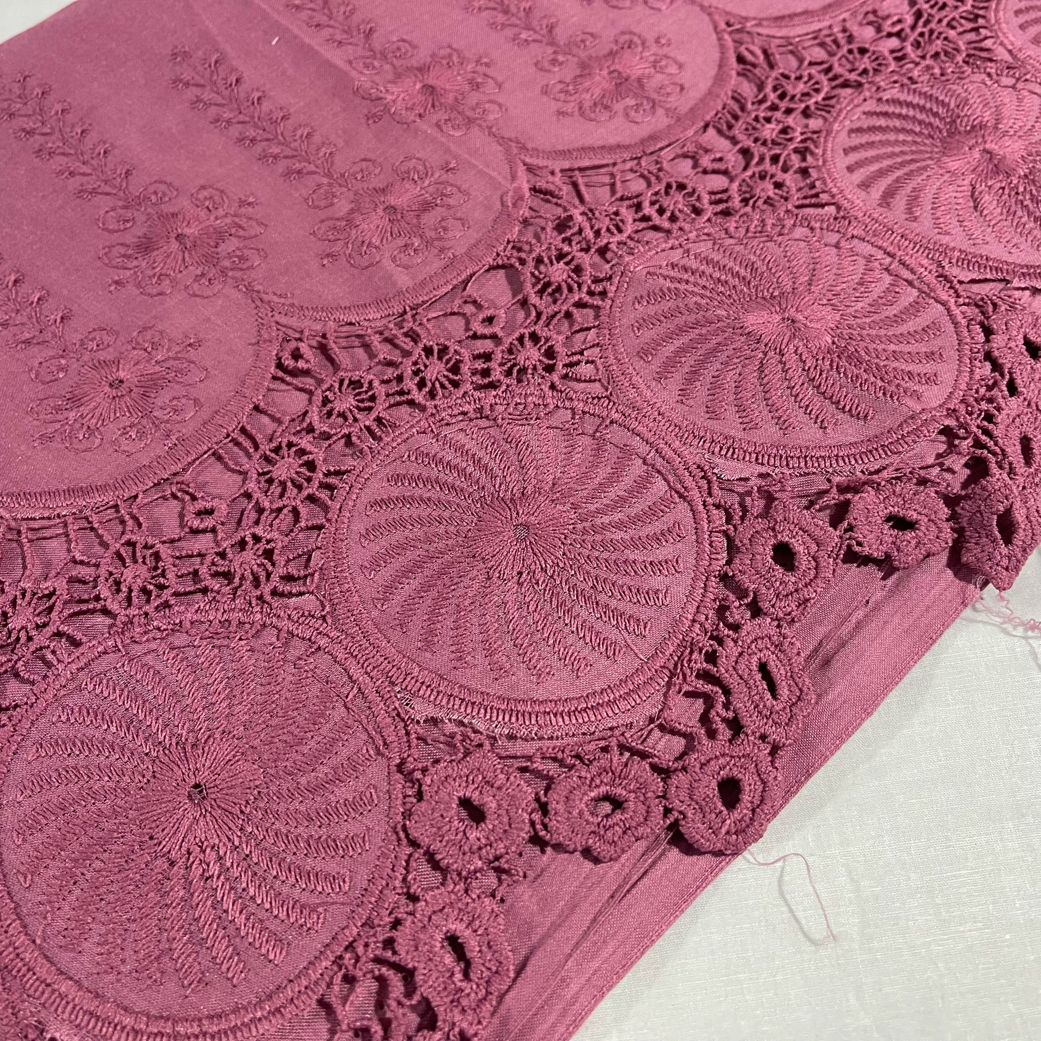 Cotton Floral Embroidery Fabric Lace Broderie Anglaise Dress Craft Material 44