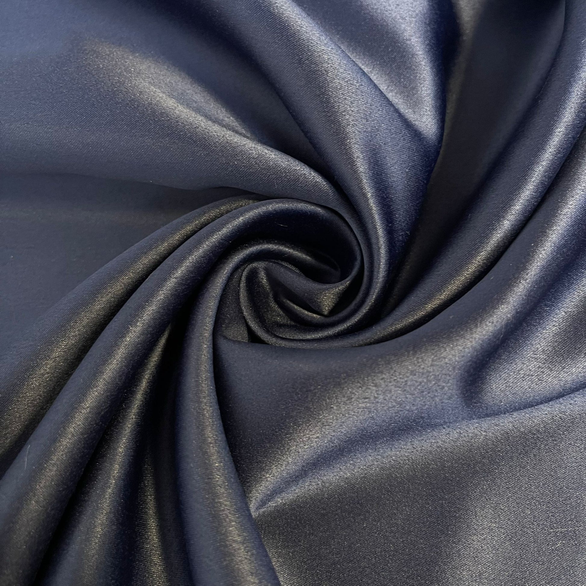 Light Weight Wedding Dull Duchess Satin Fabric Bridal Gown Dress Material 58" Wide By The Meter  Navy Blue