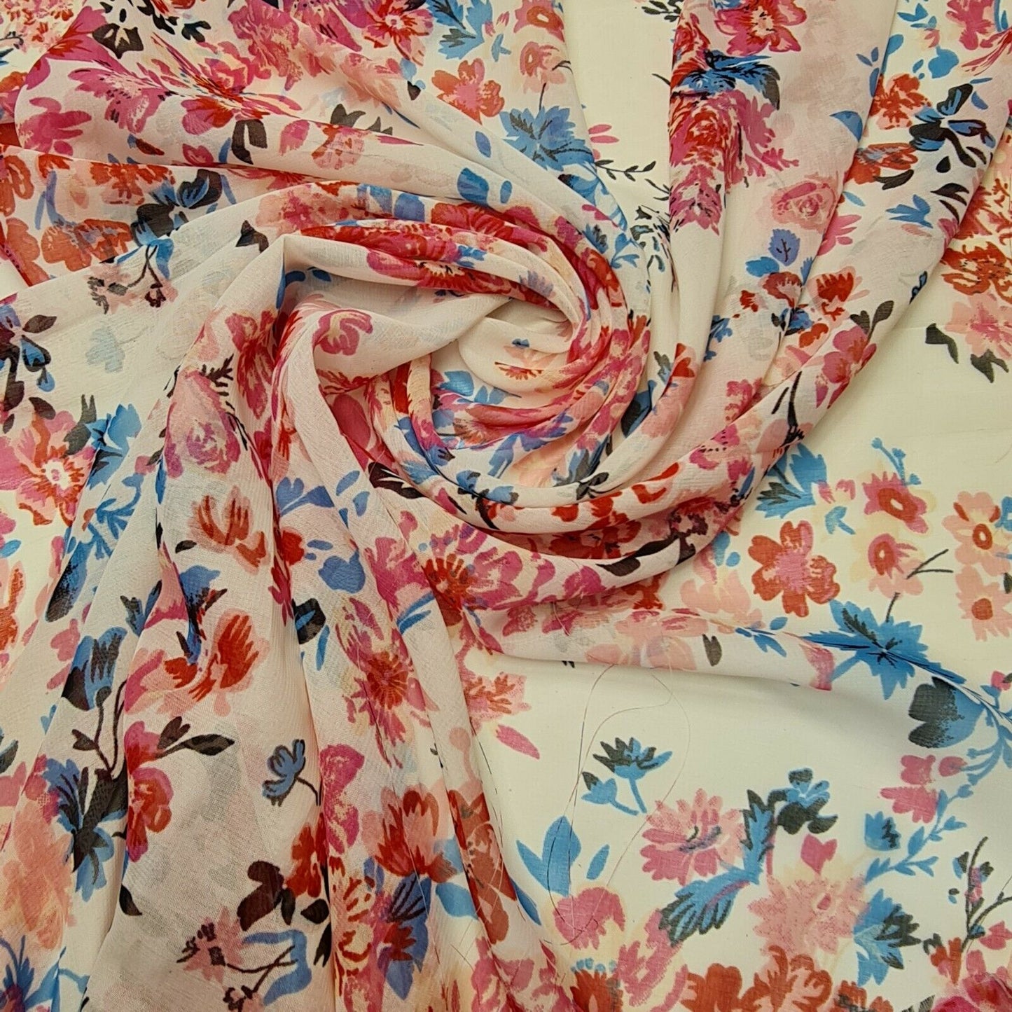 Floral Printed Polyester Georgette and Sheer Chiffon Fabric – Summer Dress Material