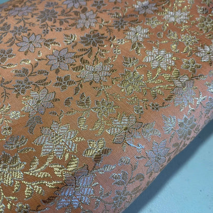 Pastel Metallic Floral Brocade Fabric – 44" (112 cm) Wide Dress, Craft & Costume Material – Sold by the Meter