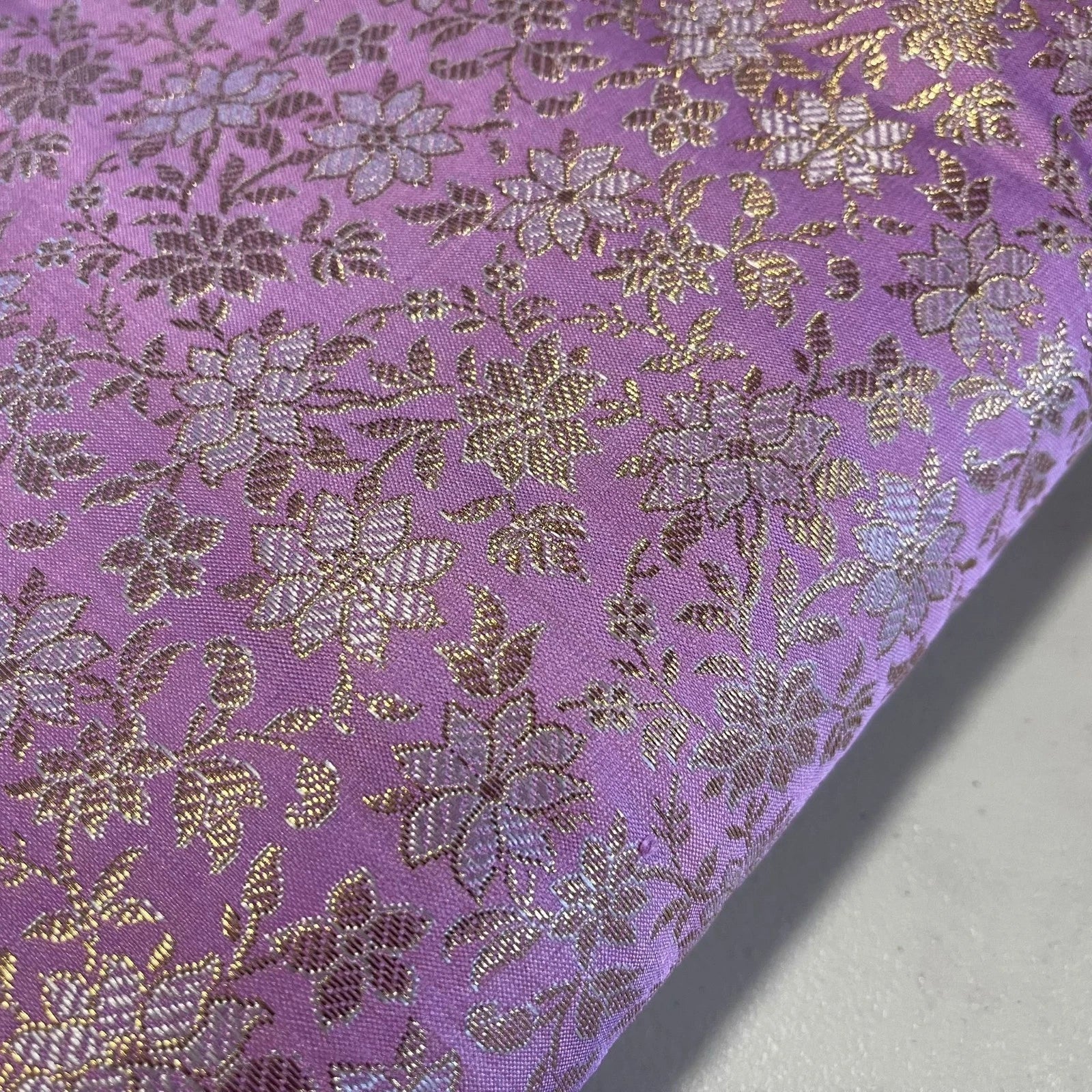 Pastel Metallic Floral Brocade Fabric – 44