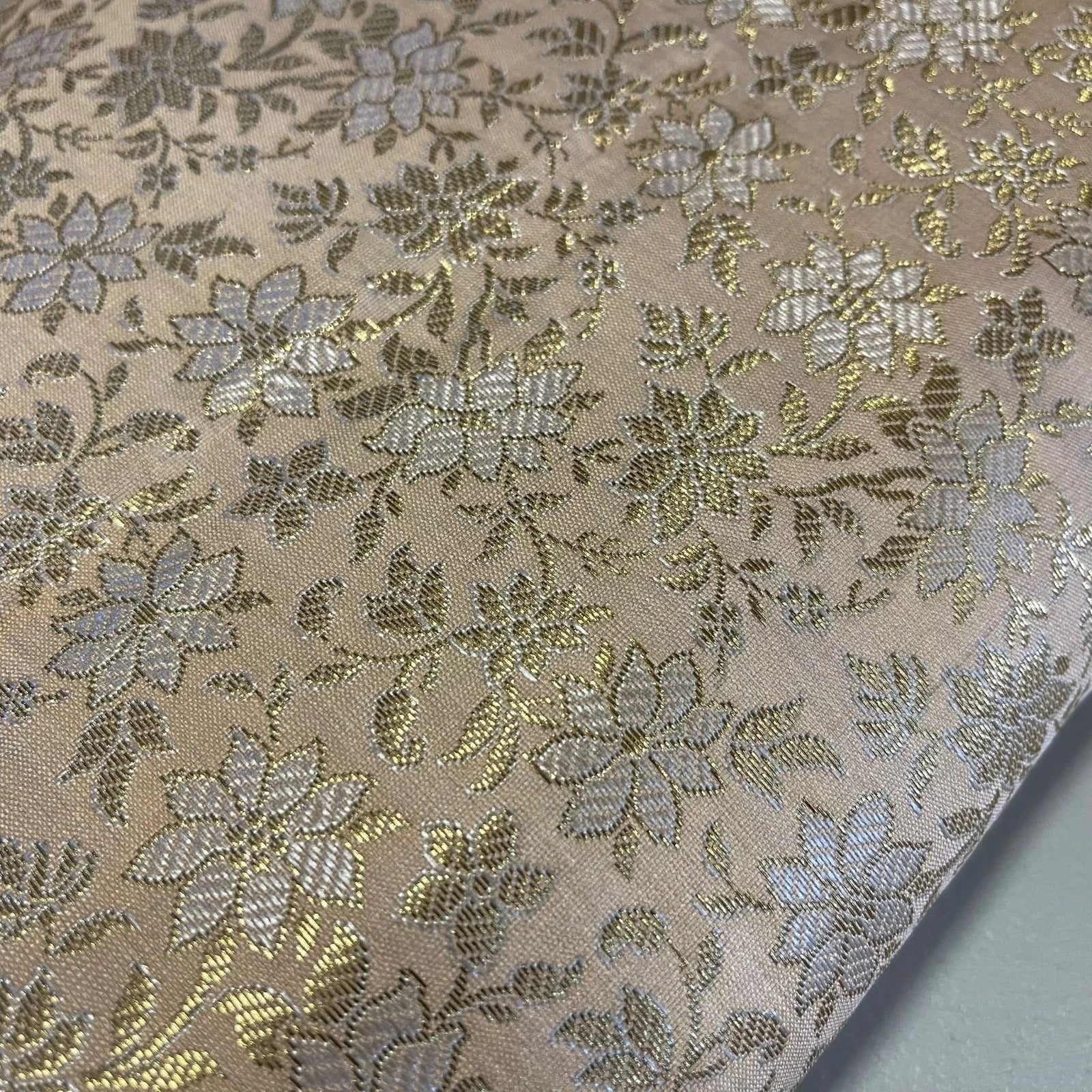 Pastel Metallic Floral Brocade Fabric – 44