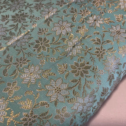 Pastel Metallic Floral Brocade Fabric – 44" (112 cm) Wide Dress, Craft & Costume Material – Sold by the Meter