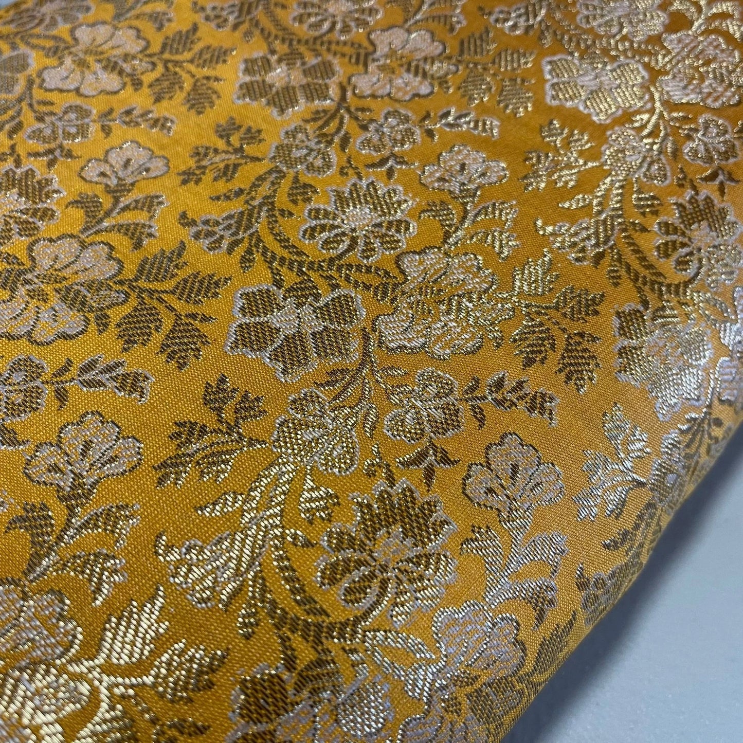 Pastel Metallic Floral Brocade Fabric – 44" (112 cm) Wide Dress, Craft & Costume Material – Sold by the Meter
