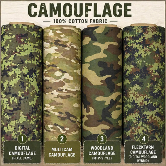 Camo Green Cotton Material Army Camouflage Dress Craft Jacket Fabric 58" Wide By The Meter