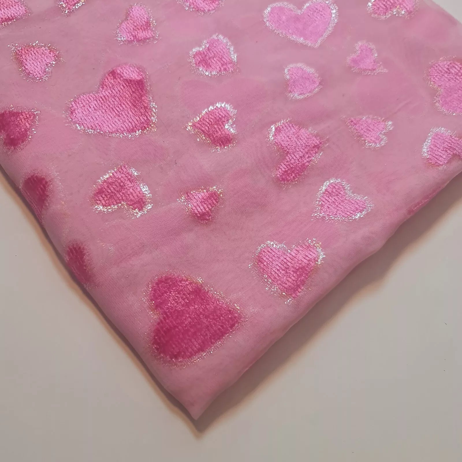 Velvet Velour Floral Hearts Devore Chiffon Sheer Burnout Craft Dress Fabric 44