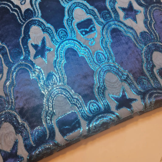 Velvet Velour Floral Hearts Devore Chiffon Sheer Burnout Craft Dress Fabric 44" Wide By The Meter