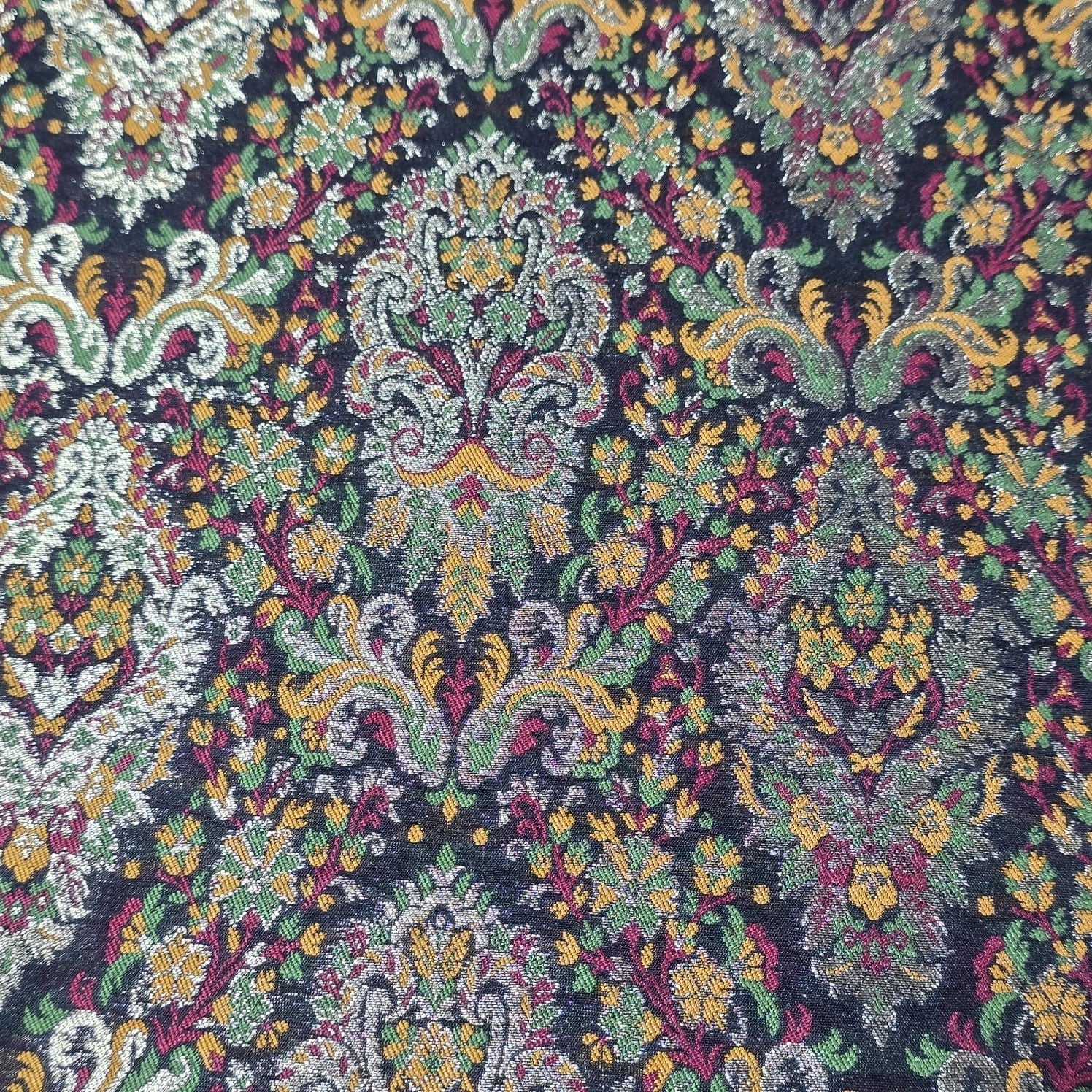 Royal Mughal Paisley Gold Jacquard Banaras Brocade Dress Craft Fabric 44