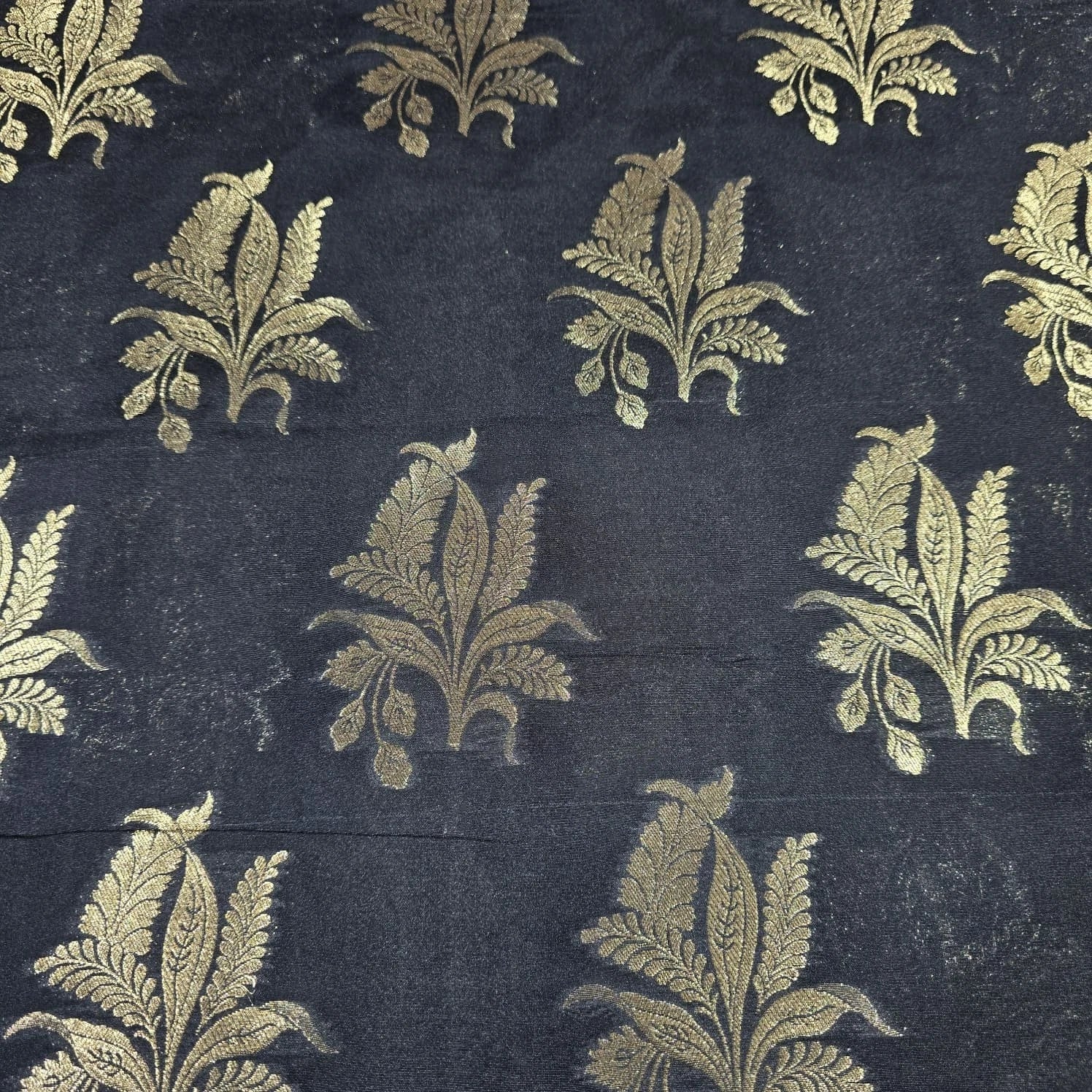 Floral Gold Jacquard Banaras Brocade Dress Craft Fabric 44