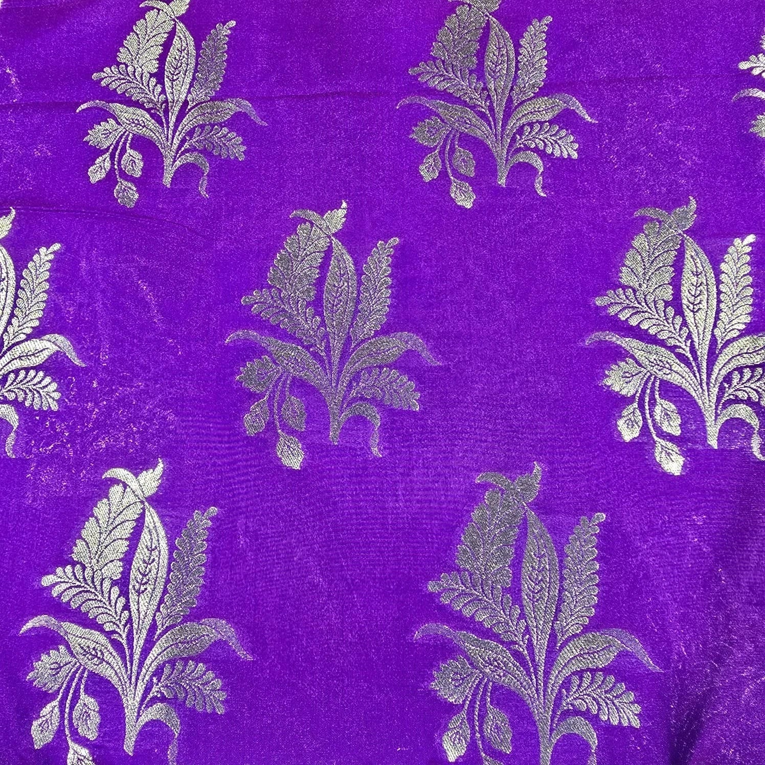 Floral Gold Jacquard Banaras Brocade Dress Craft Fabric 44