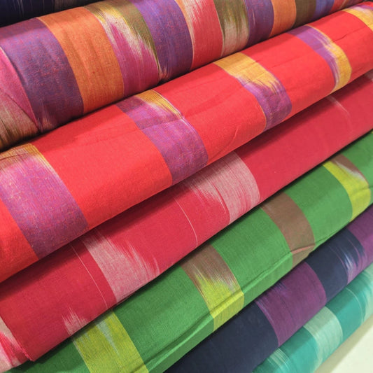Ikat Stripe Cotton Lawn Fabric 44" Wide | Lightweight Dressmaking, Craft & Summer