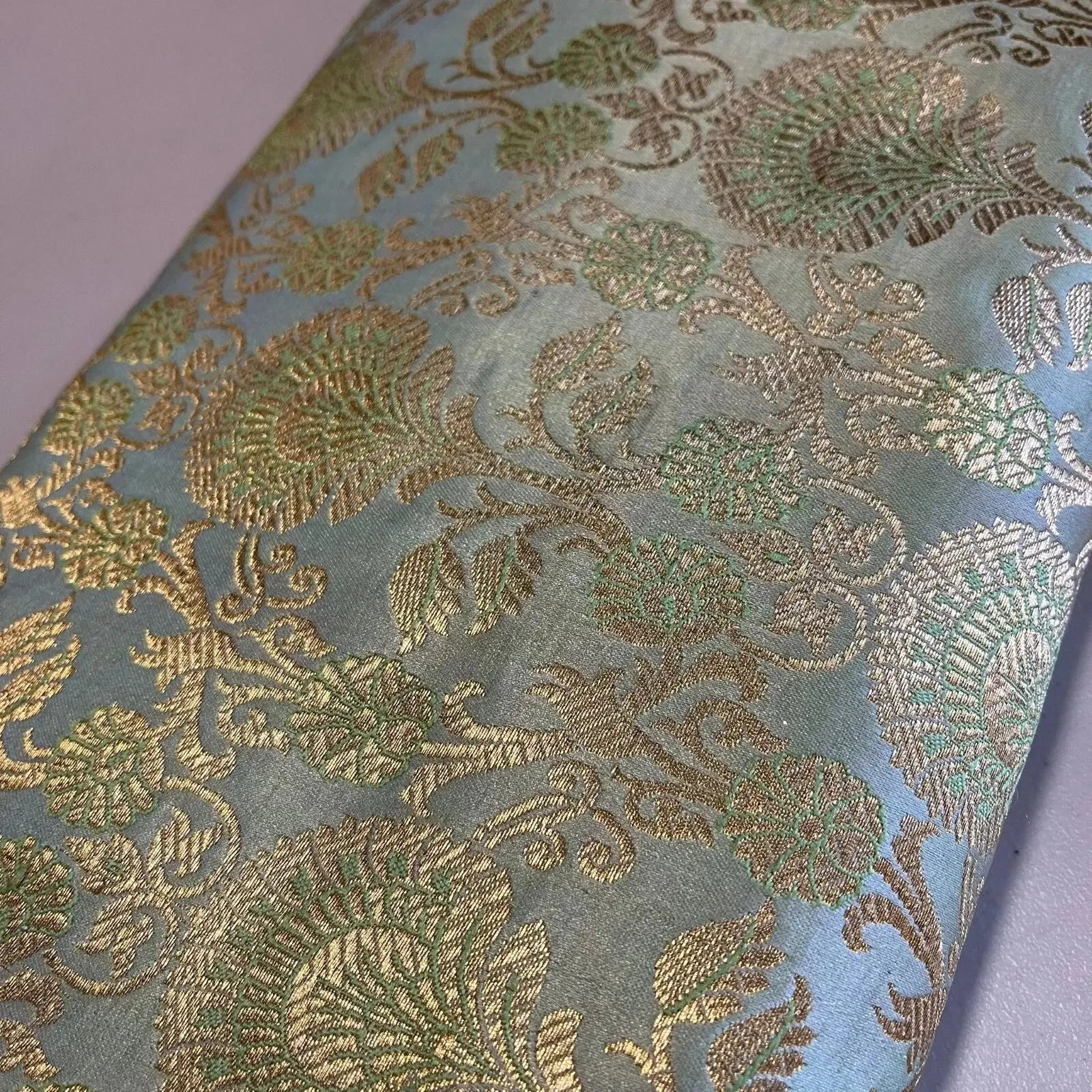 Regal Floral Pattern Indian Banarasi Brocade Fabric | 44" (112cm) Wide Premium Jacquard Dress & Craft Material – Sold by the Metre