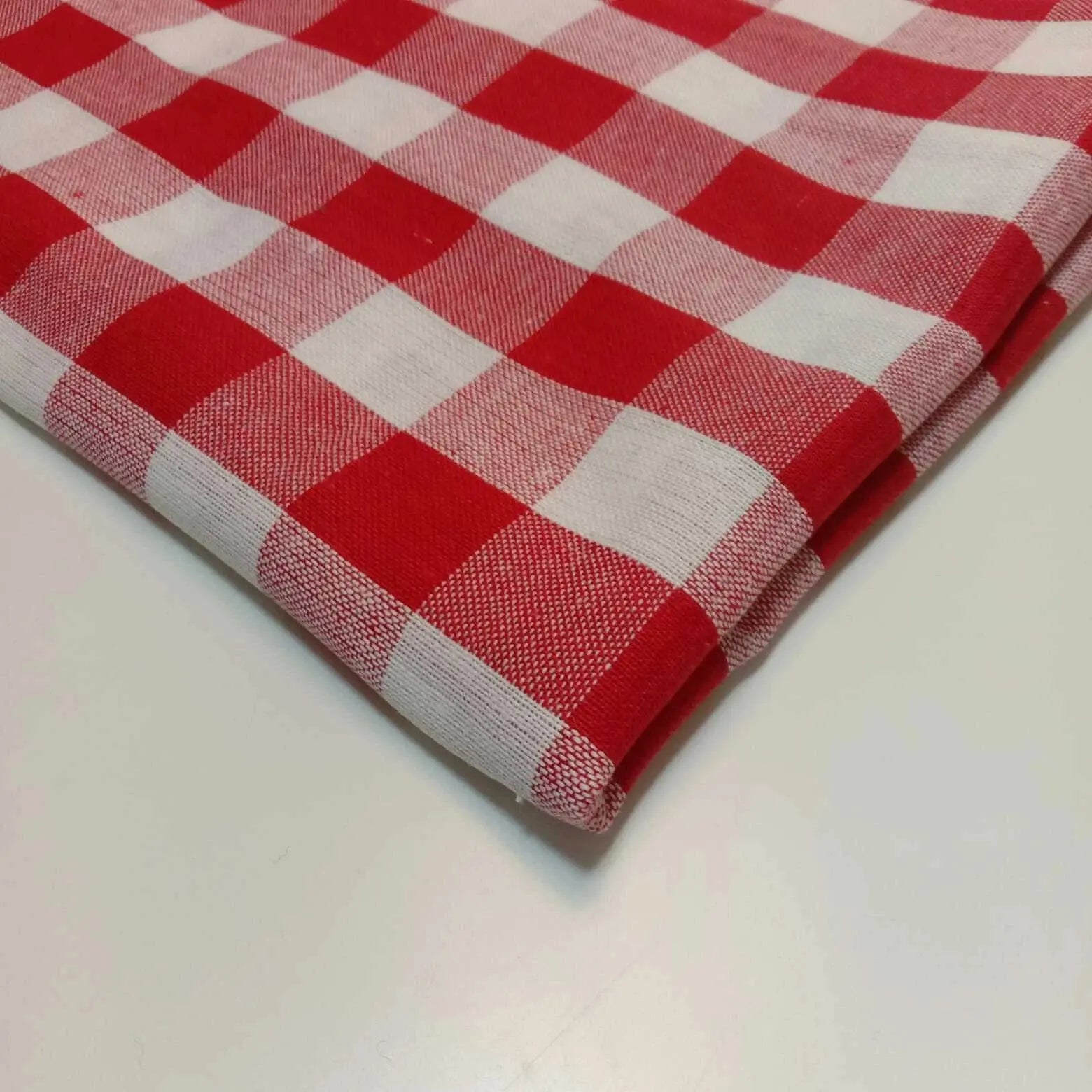 Premium 100% Cotton Gingham Khadi Handloom Fabric | 1" Check Soft Linen-Feel Cloth 42" (107cm) Wide – Sold by the Meter