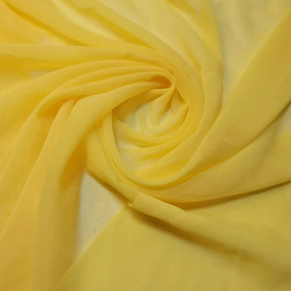 Sheer Poly Crepe Chiffon Fabric | 44" (112cm) Wide Semi-Transparent Lightweight Dress, Draping & Craft Material – Sold by the Metre