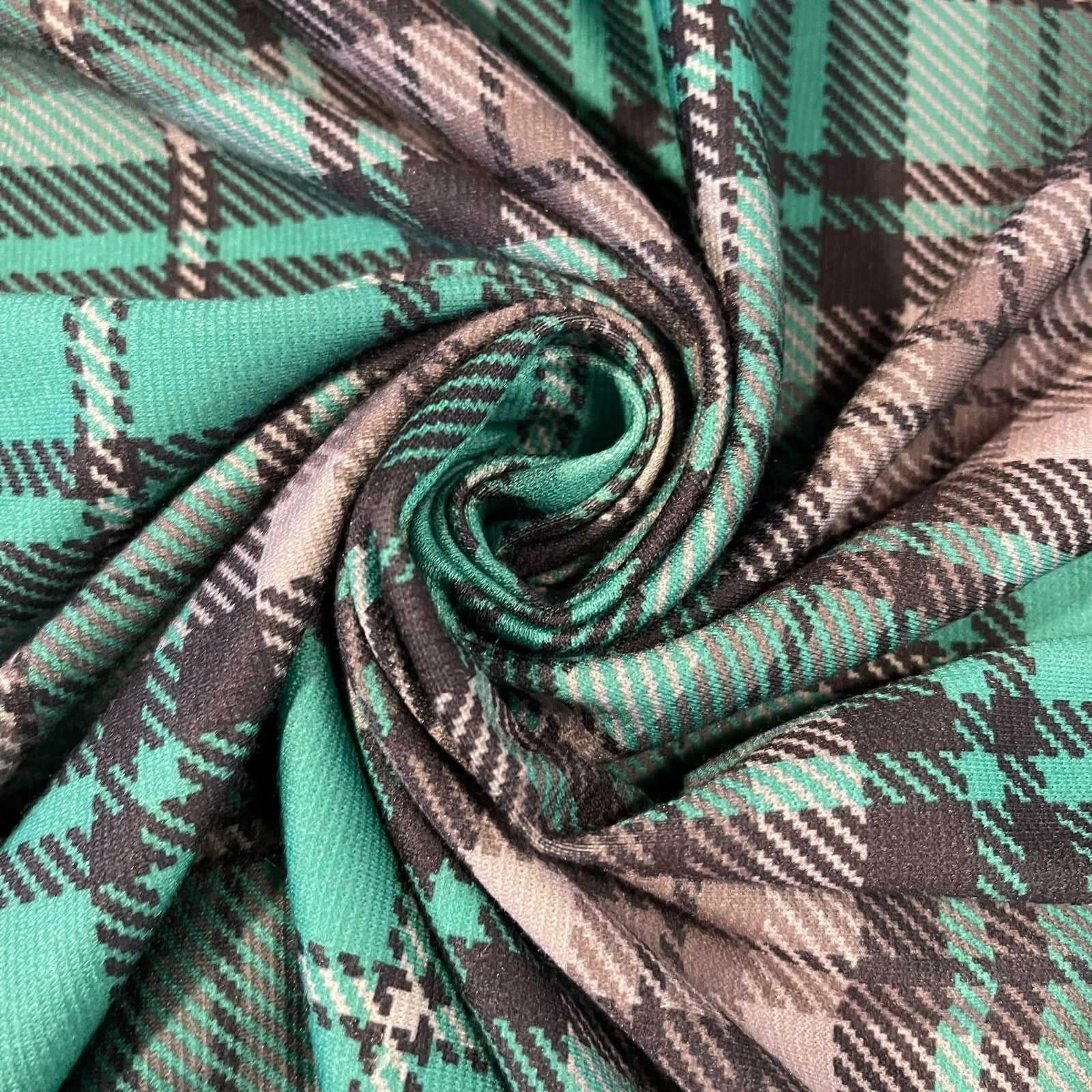 Tartan Plaid Stretch Jersey Fabric | Check Dress & Costume Material 58