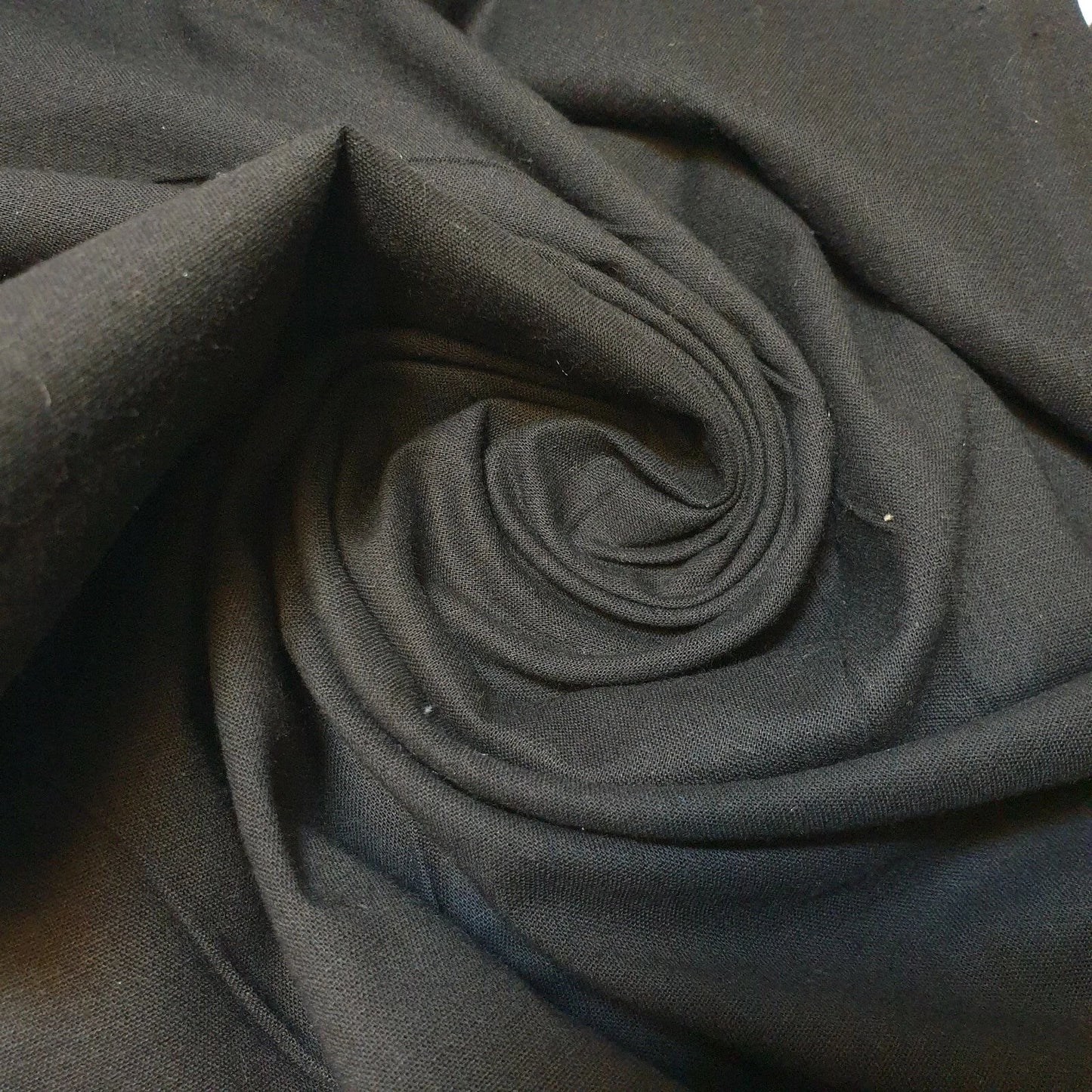 Clearance 100% Cotton Plain Solid Fabric | 44" (112cm) Wide Quilting, Dressmaking & Craft Material – 23-Metre Bolt  Black