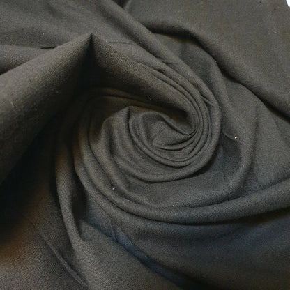 Clearance 100% Cotton Plain Solid Fabric | 44" (112cm) Wide Quilting, Dressmaking & Craft Material – 23-Metre Bolt  Black