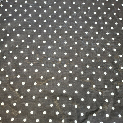 BLACK PEA PIN SPOTTY POLKA DOT POLYCOTTON FABRIC DRESS QUILTING MATERIAL 44"