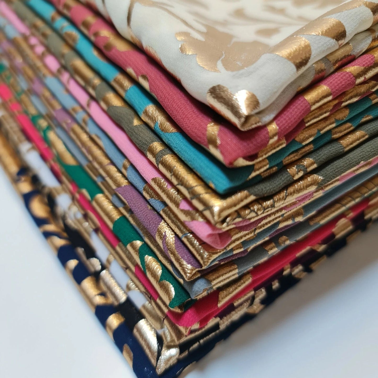 Floral Foil Print Sheer Chiffon & Georgette Fabric | 44" (112cm) Wide Dressmaking & Craft Sewing Material – Sold by the Metre