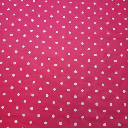 CERISE PEA PIN SPOTTY POLKA DOT POLYCOTTON FABRIC DRESS QUILTING MATERIAL 44"