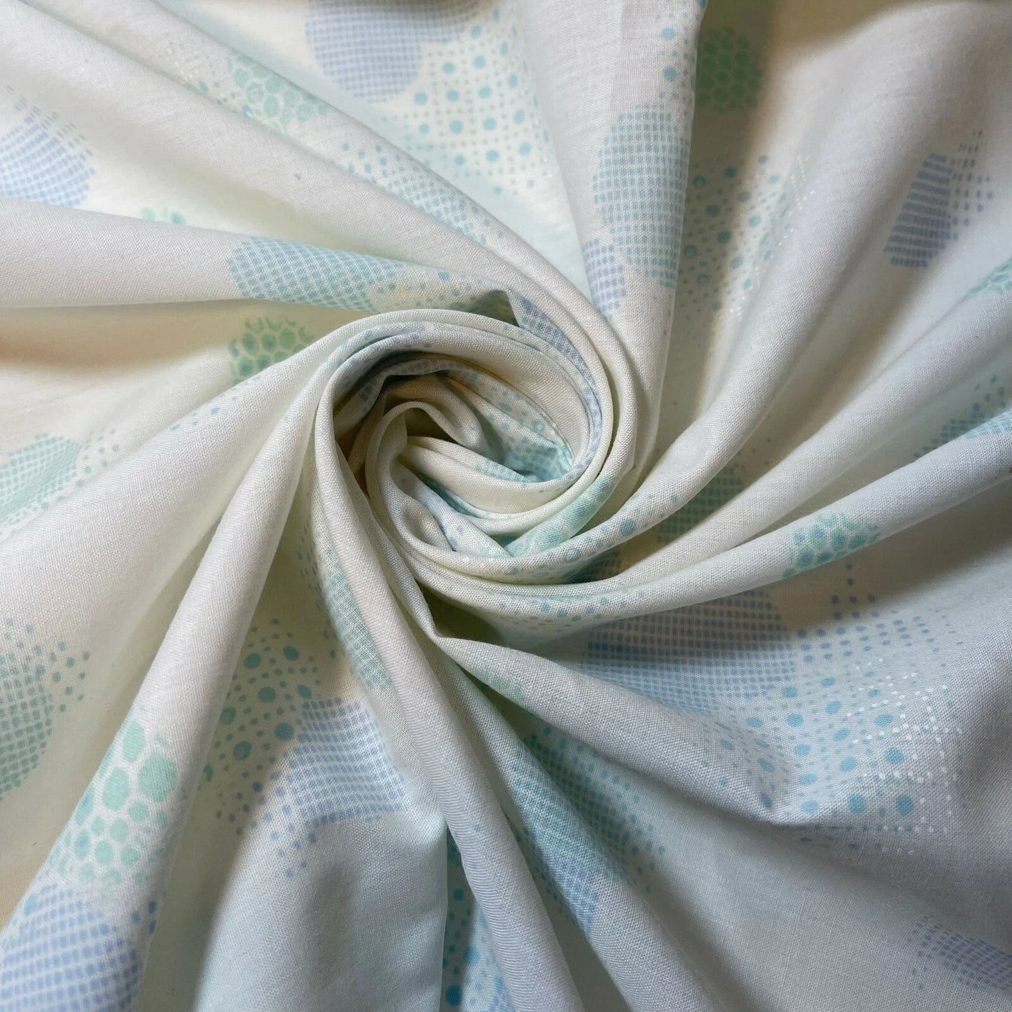 100% Cotton Vintage Floral Fabric | 44" (112cm) Wide Novelty Print for Dressmaking, Quilting & Craft Material – Sold by the Metre  Ivory Multi Circle