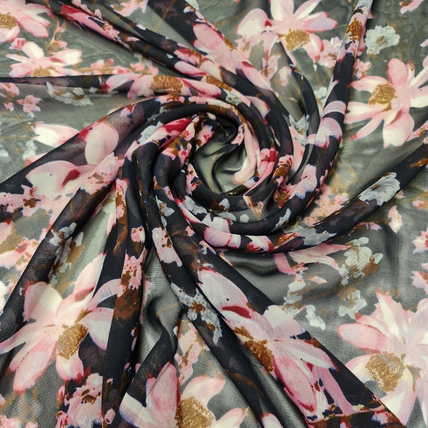 Floral Printed Polyester Georgette and Sheer Chiffon Fabric – Summer Dress Material