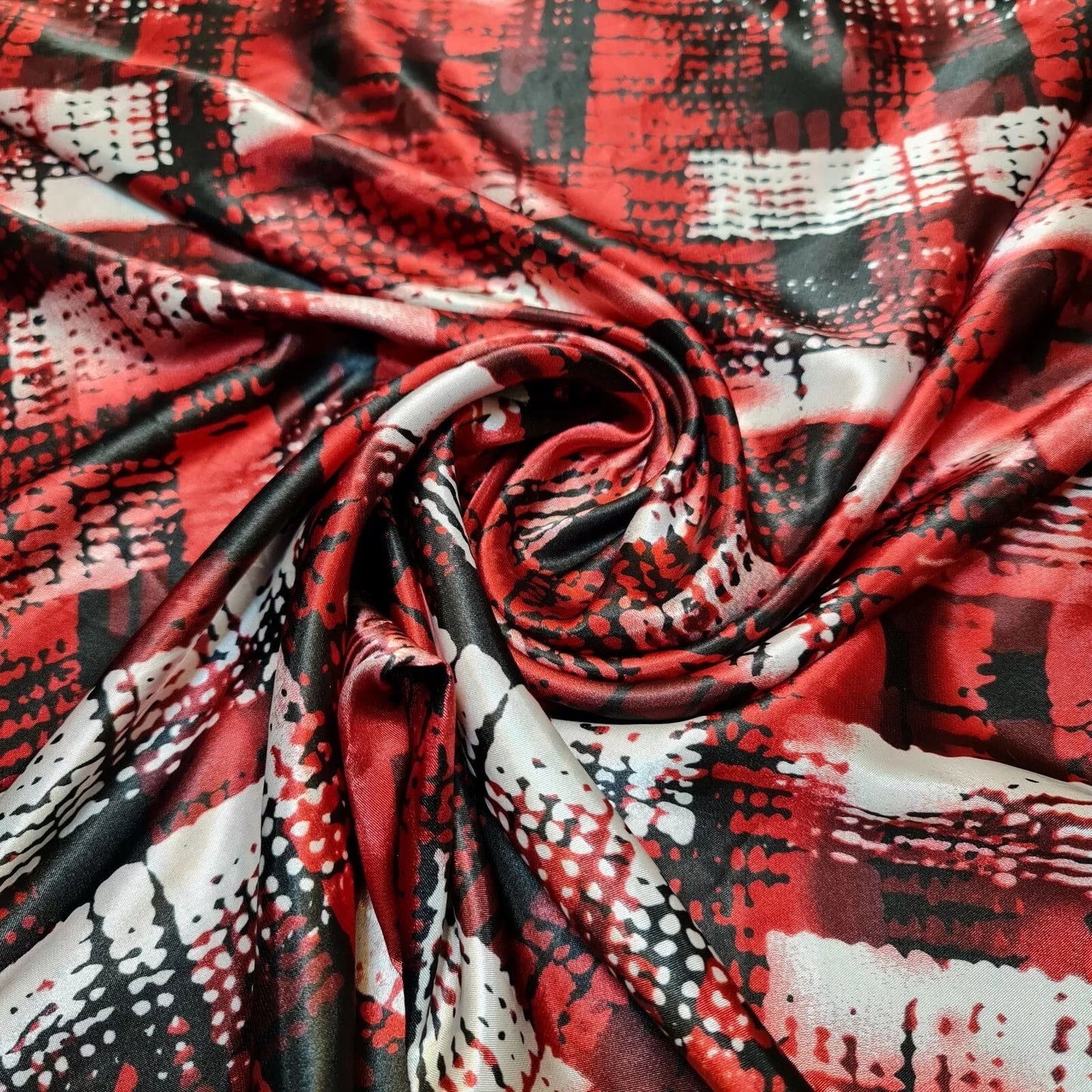 Floral Silk Satin Printed Fabric | 58" (147cm) Wide Soft Silky Dressmaking & Drape Material – Sold by the Metre