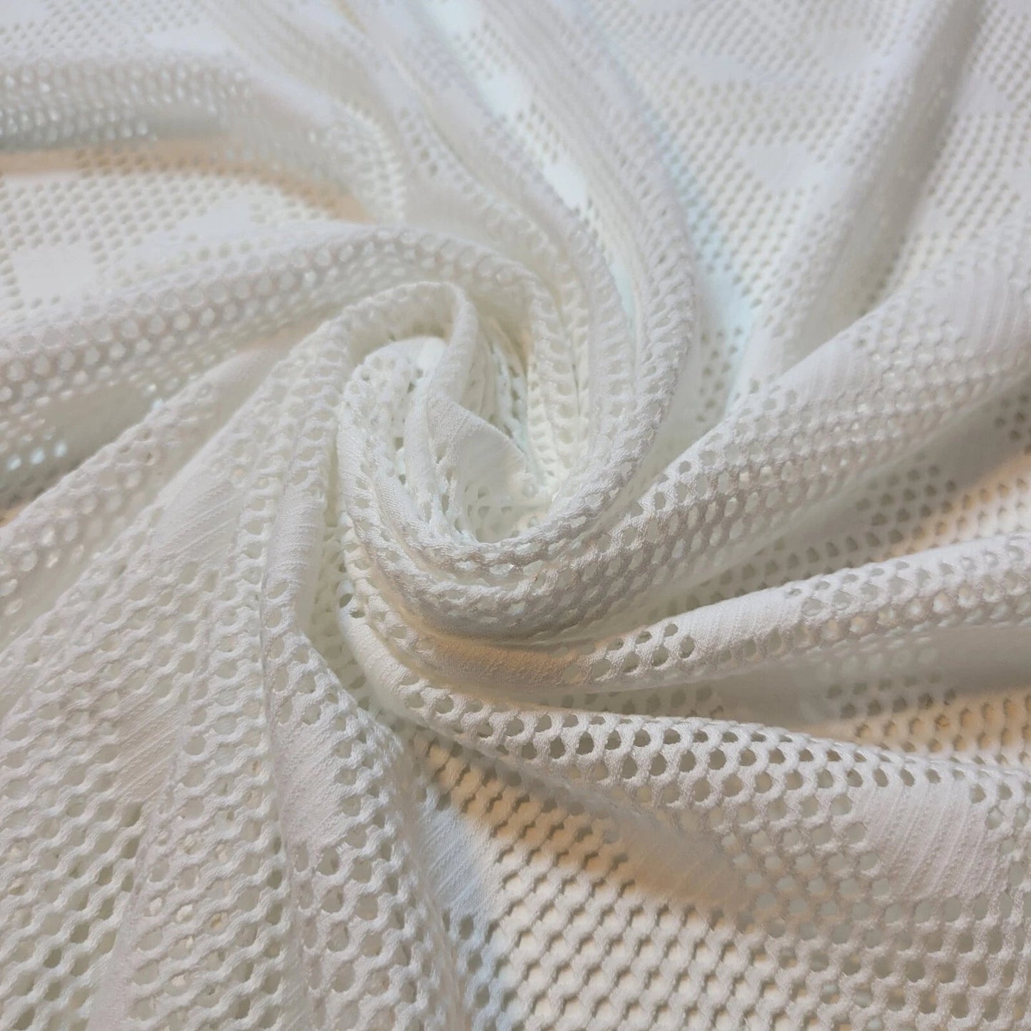 Floral Bridal Lace Fabric | 58" (147cm) Wide Polyester Mesh & Elastane Blend Dressmaking Material – Sold by the Metre