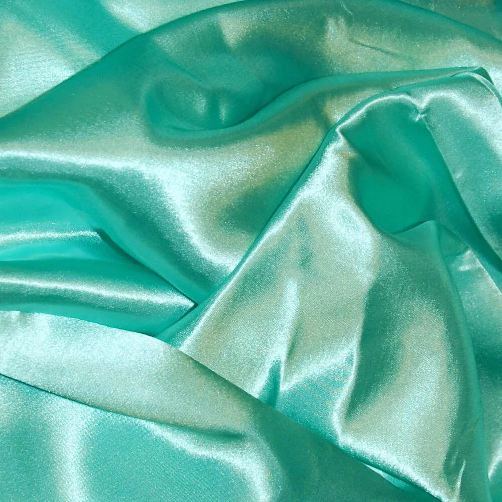 Luxury Poly Silk Satin Fabric | 58" (147cm) Wide Smooth Shiny Plain Material for Dressmaking, Crafts & Weddings – Sold by the Metre