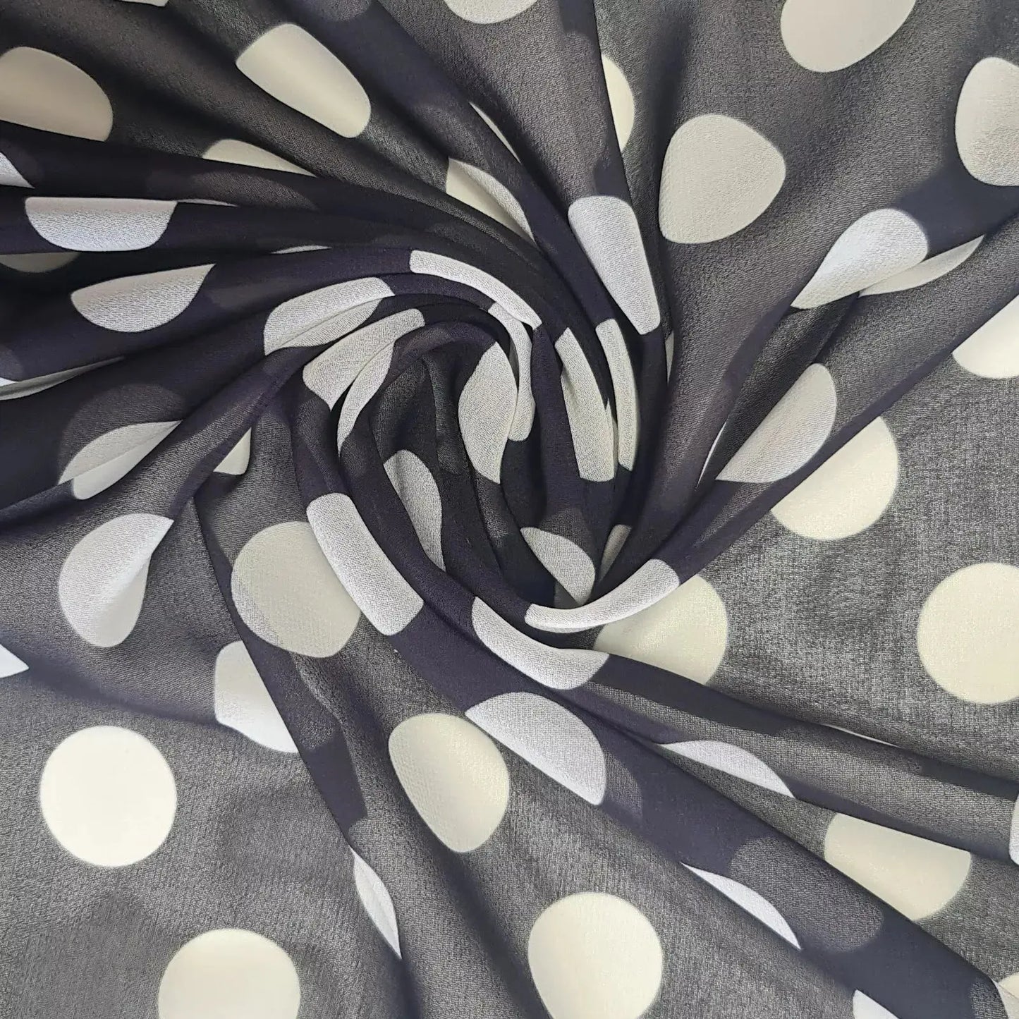 Polka Printed Fabric | 58" (147cm) Wide Georgette, Chiffon & Crepe Dressmaking Material – Sold by the Metre