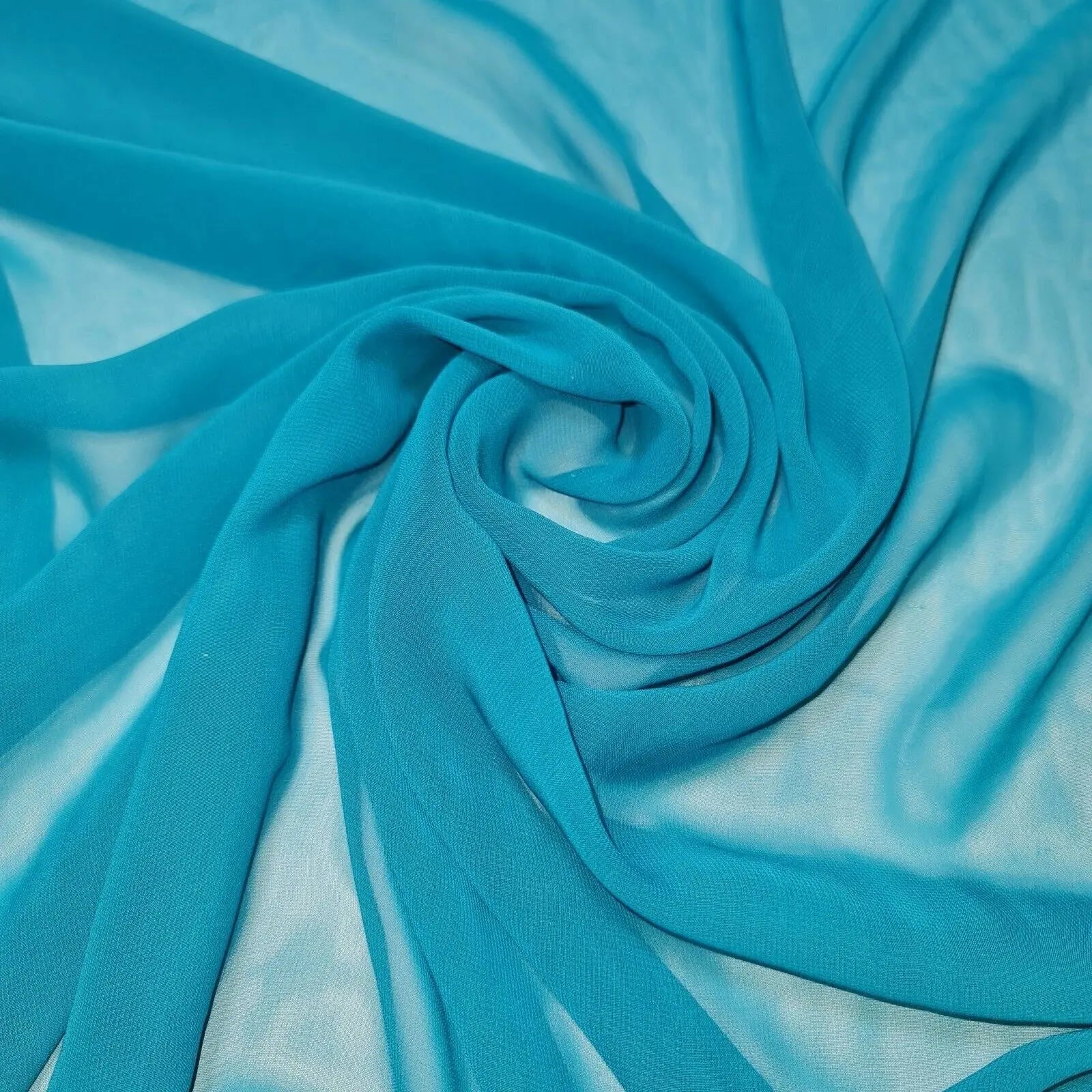 Sheer Poly Crepe Chiffon Fabric | 44" (112cm) Wide Semi-Transparent Lightweight Dress, Draping & Craft Material – Sold by the Metre