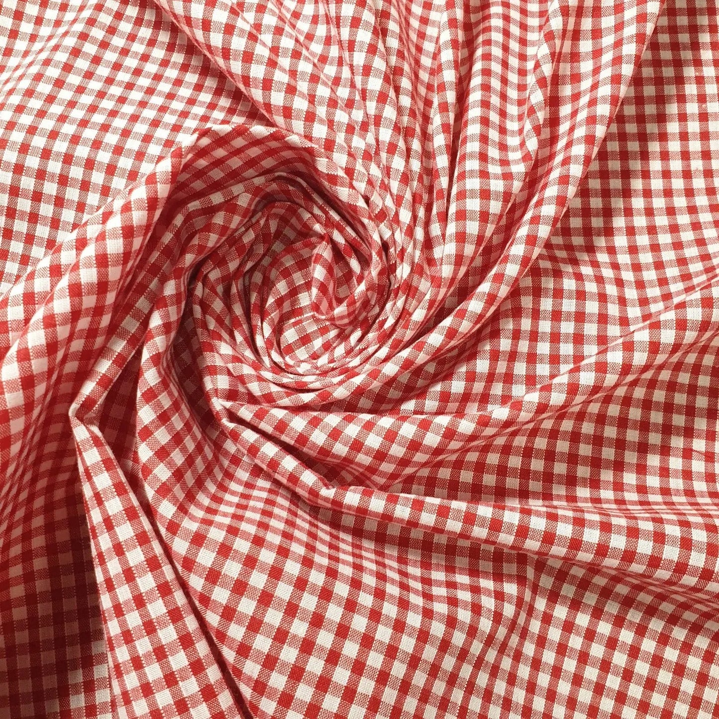 Polycotton Gingham Check Fabric – 1/8", 1/4" & 1" Checks 44" (112cm) Wide Dressmaking & Uniform Fabric by the Metre