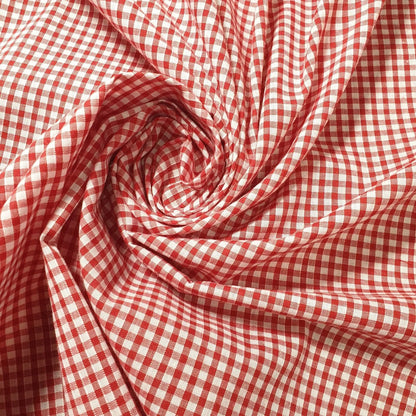 Polycotton Gingham Check Fabric – 1/8", 1/4" & 1" Checks 44" (112cm) Wide Dressmaking & Uniform Fabric by the Metre